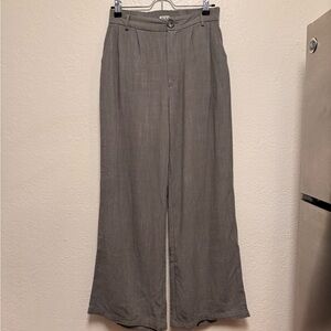 Chic Gray Women's Wide-Leg Trousers